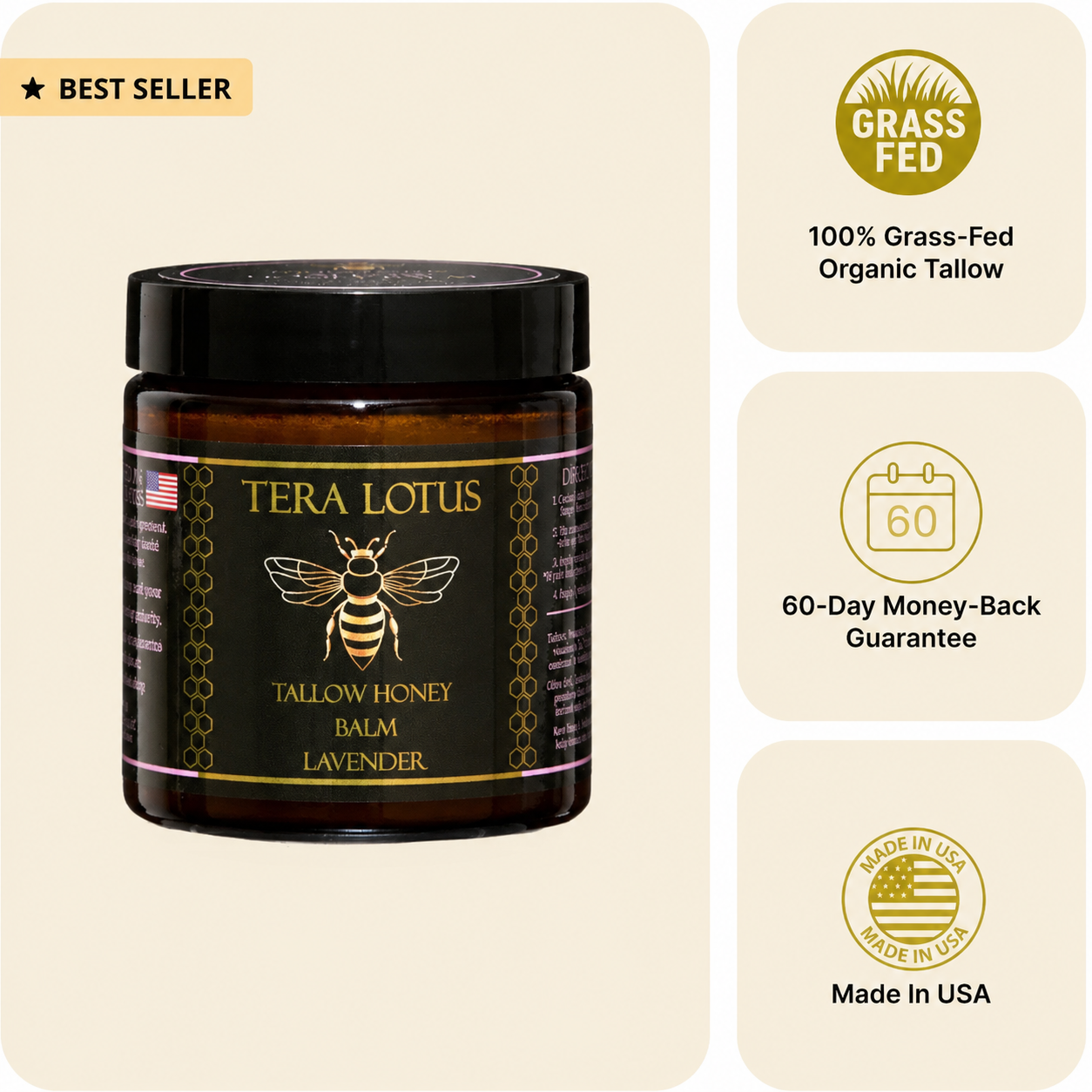 Organic Tallow Honey Balm - Moisturize & Soothe Your Skin The Natural Way
